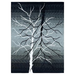 Contemporary Modern Hand Knotted Abstract Silk & Wool Gray Area Rug 9' 0" x12'0"