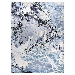 Contemporary Modern Hand Knotted Abstract Silk & Wool Gray Area Rug 9'0" x 12'1"