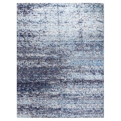 Contemporary Modern Hand Knotted Abstract Silk & Wool Gray Area Rug 9'1" x11'10"