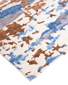 The Moderns Contemporary Knotsted Abstract Silk & Wool Ivory Area Rug 8'2" x10'1" (Tapis de sol en soie et laine ivoire)