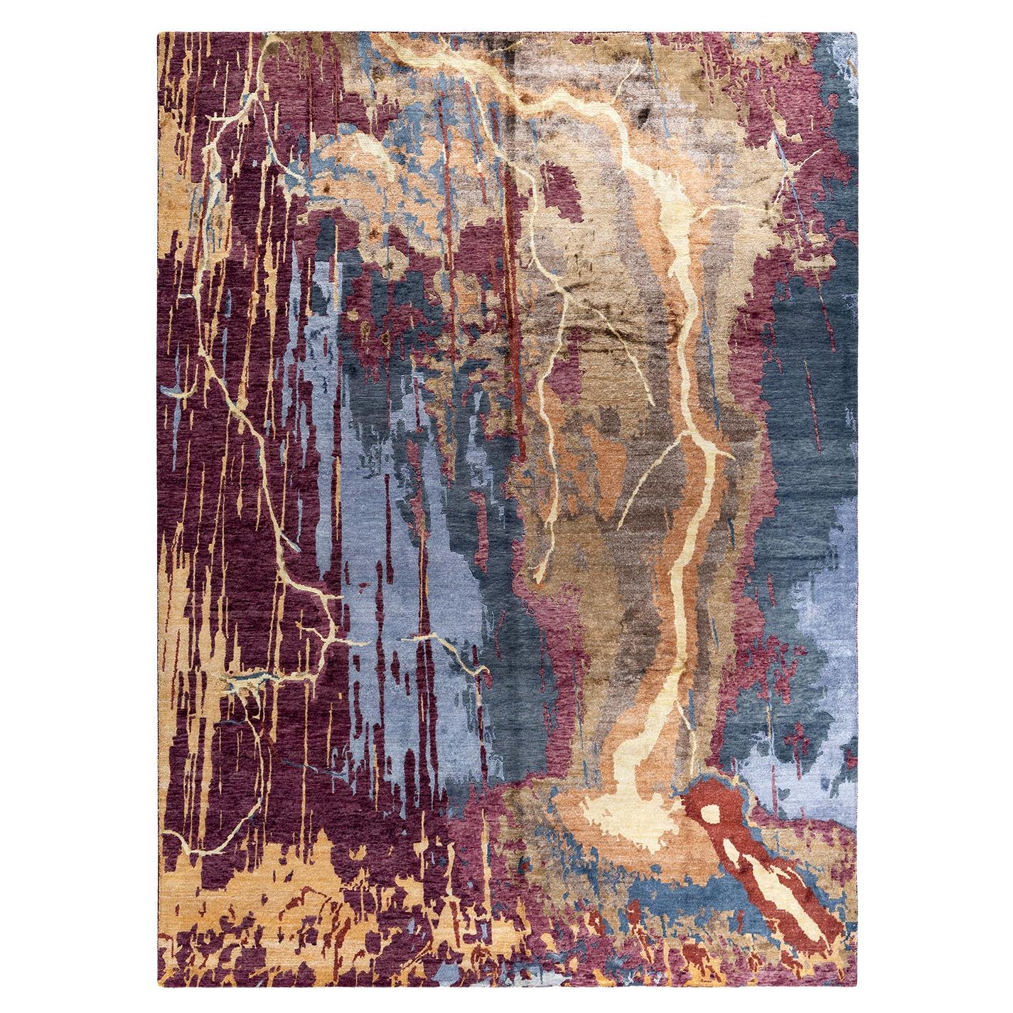 Contemporary Modern Hand Knotted Abstract Silk & Wool Pink Area Rug 9'3" x 12'1"