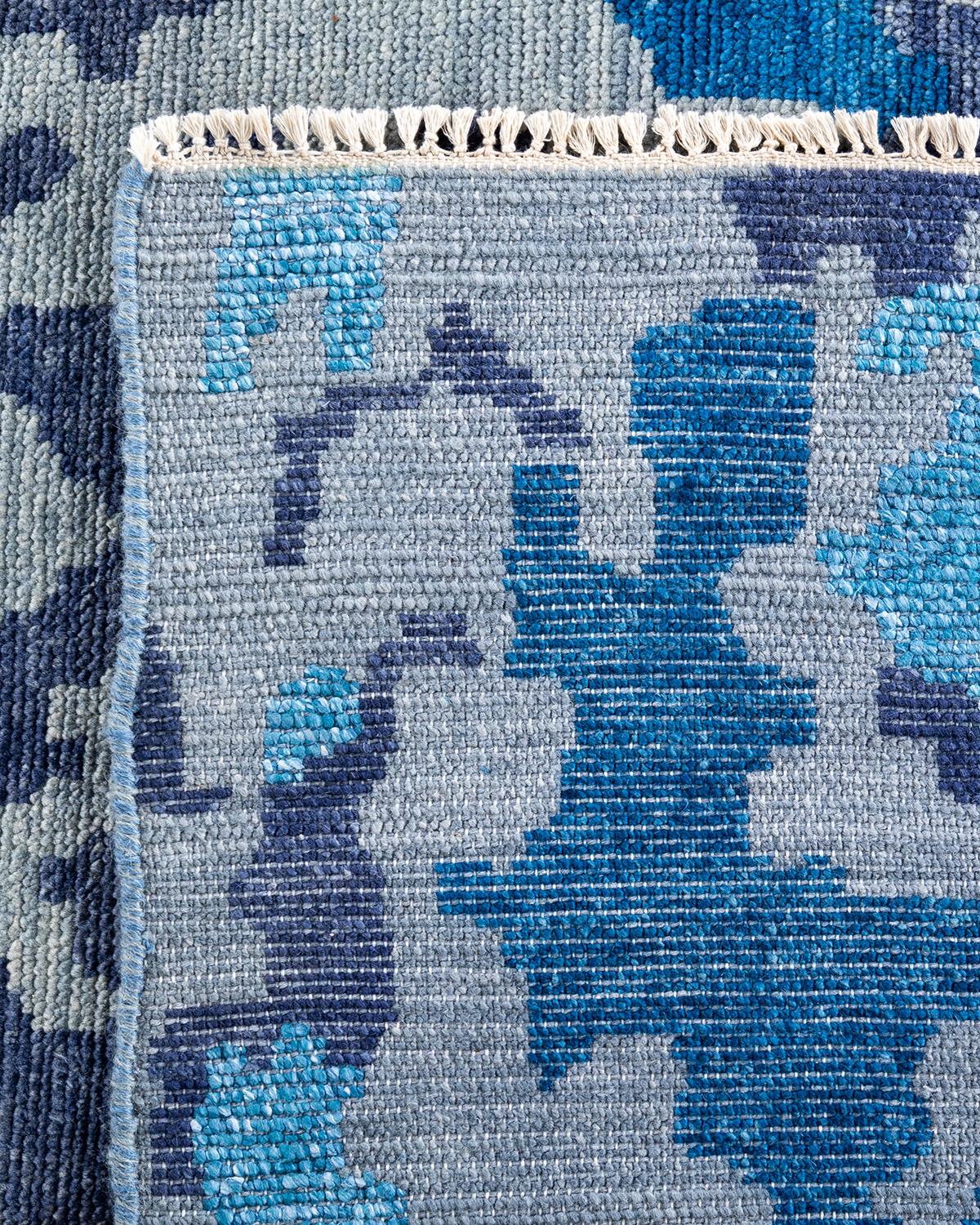 Contemporary Modern Hand Knotted Abstract Silk & Wool Sand Area Rug 8'10 