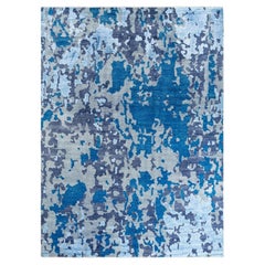Contemporary Modern Hand Knotted Abstract Silk & Wool Sand Area Rug 8'10"x11'10"