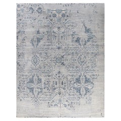 Contemporary Modern Hand Knotted Abstract Wool Gray Area Rug 7' 10" x 10' 0"
