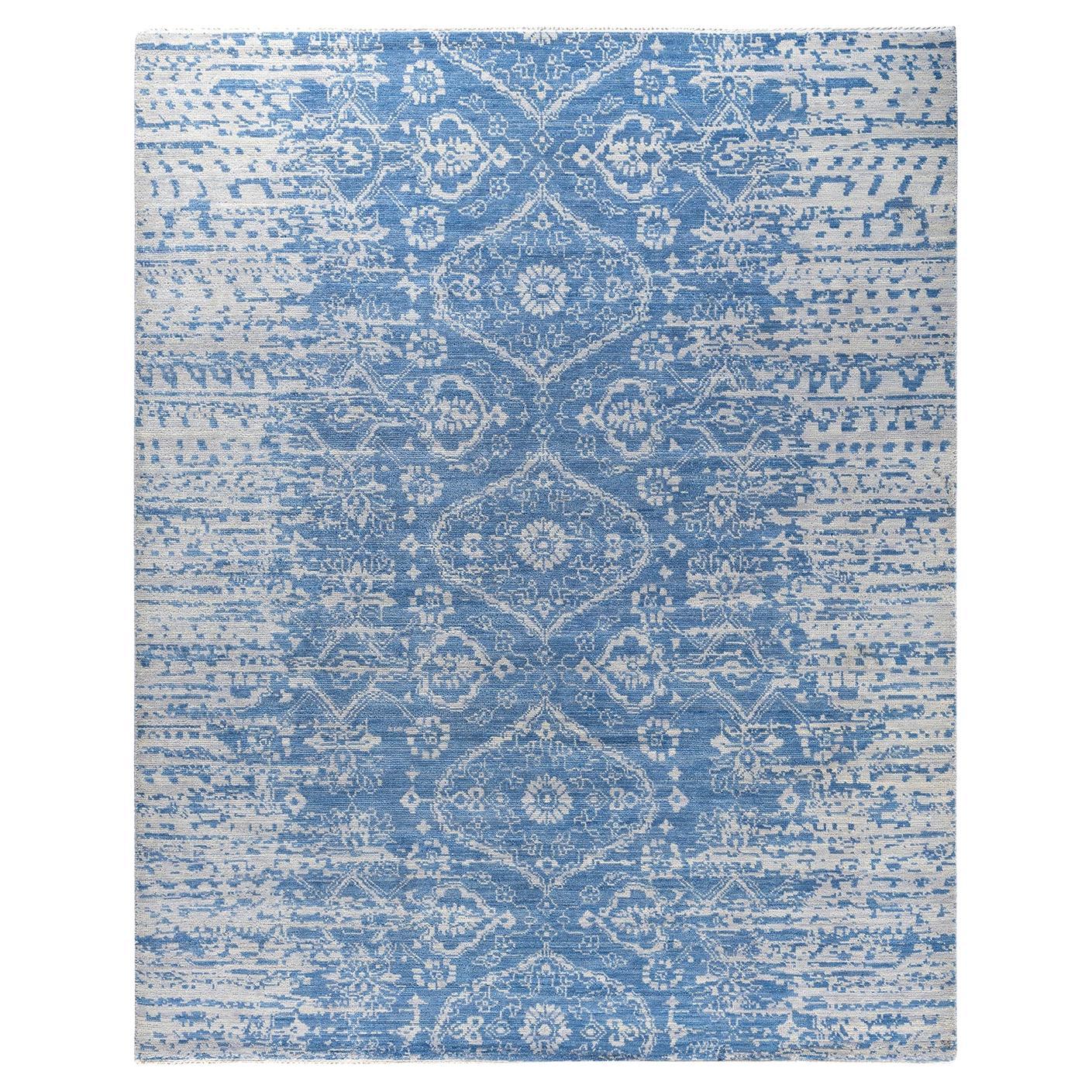 Contemporary Modern Hand Knoted Abstract Wool Gray Area Rugs 8' 1" x 10' 1"