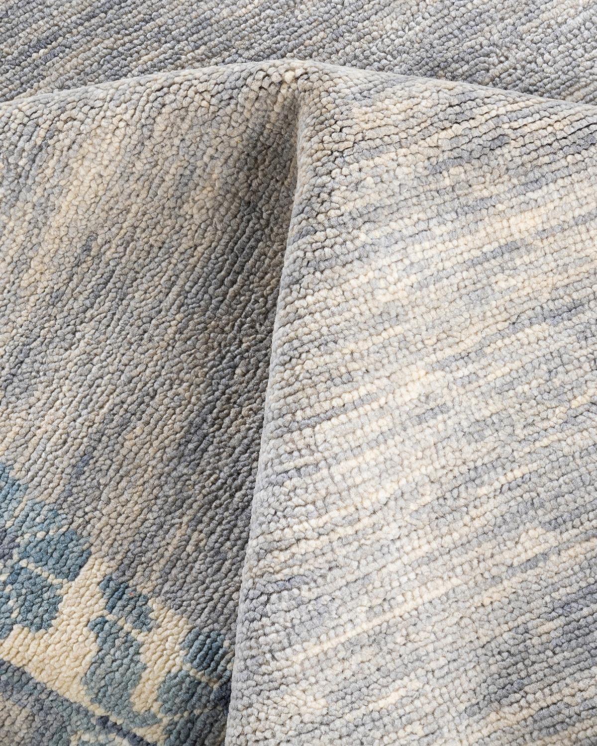 Lana Contemporary Modern Hand Knoted Abstract Wool Gray Area Rugs 8' 1