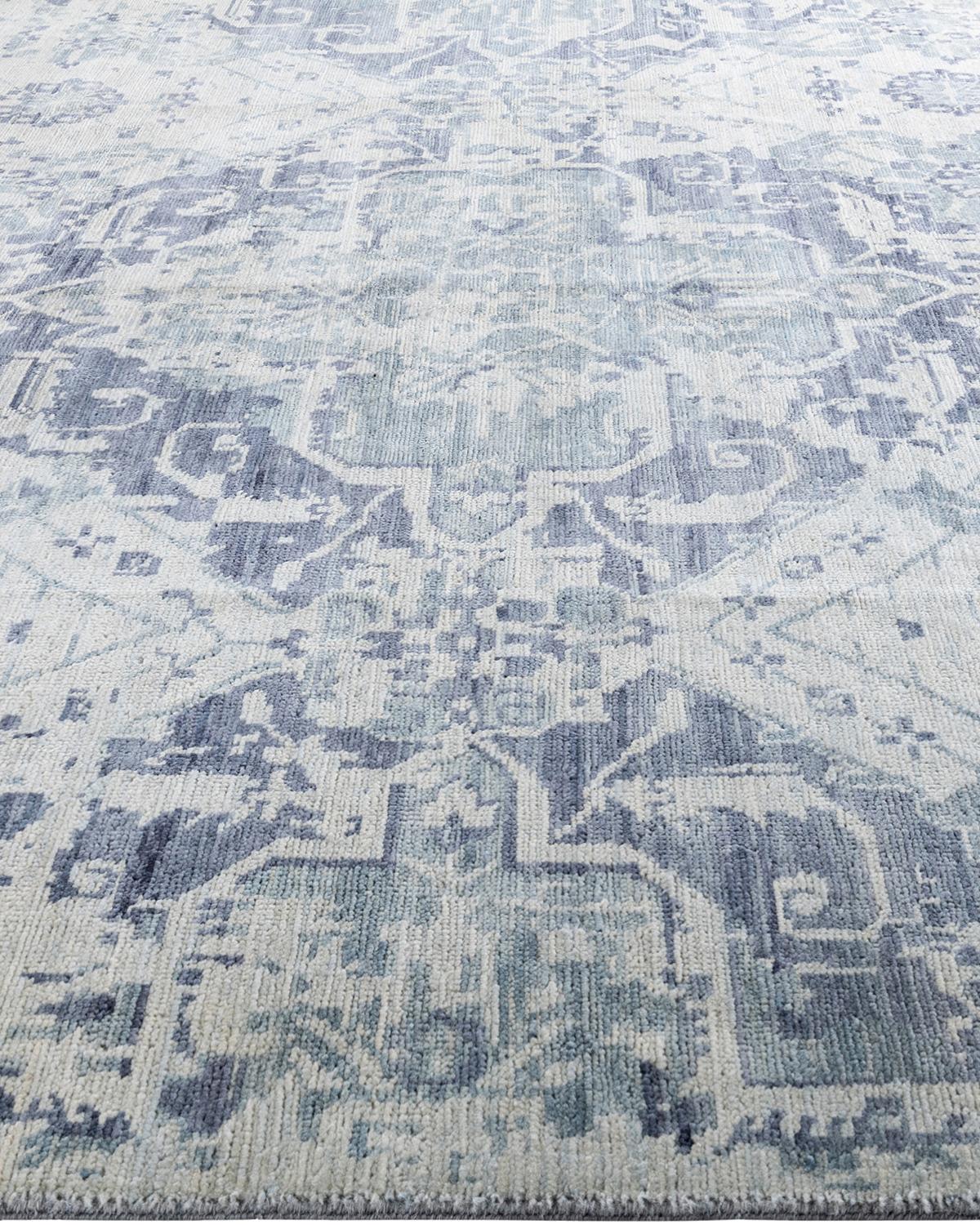Hand-Knotted Contemporary Modern Hand Knotted Abstract Wool Sand Area Rug 8' 10