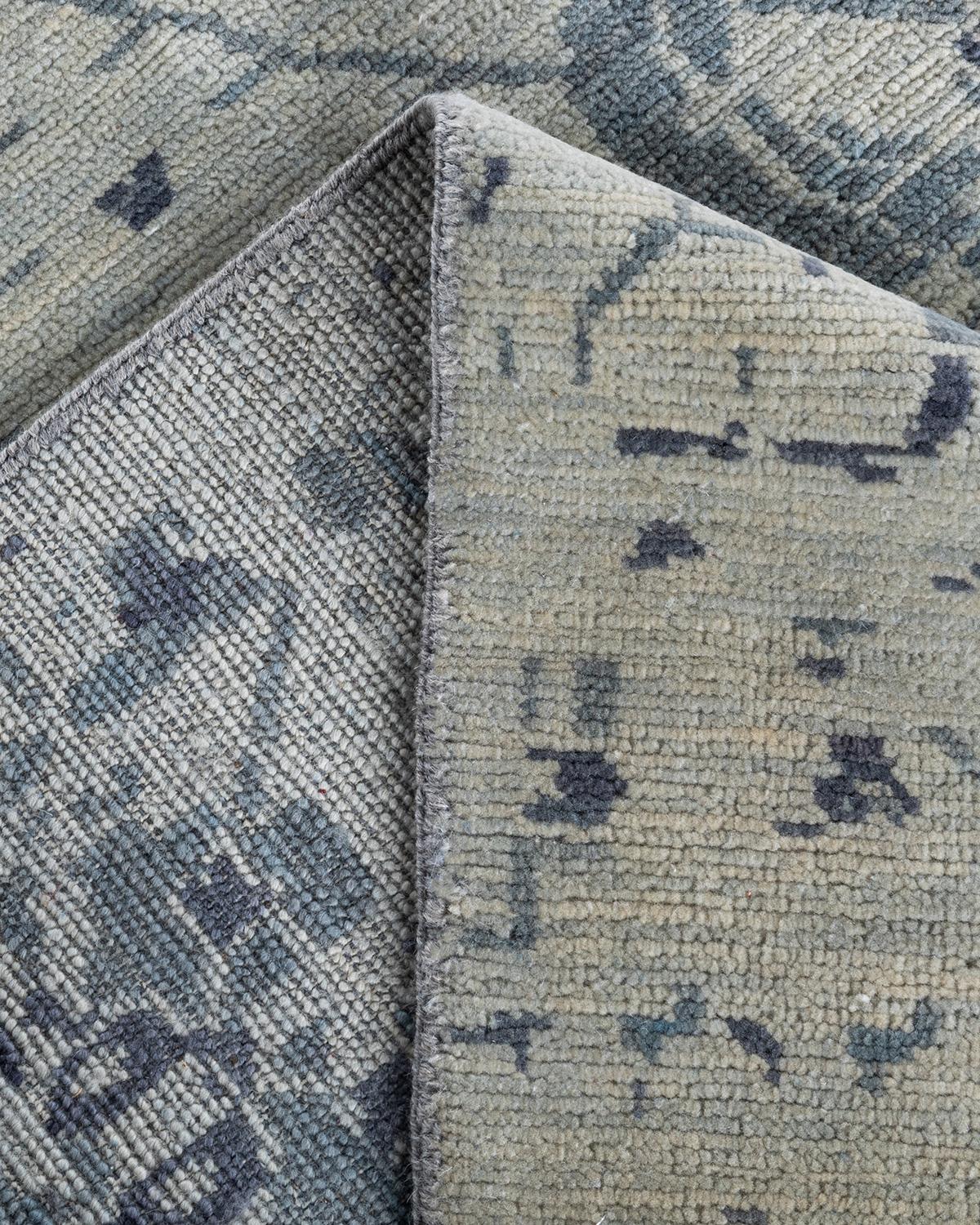 Contemporary Modern Hand Knotted Abstract Wool Sand Area Rug 8' 10