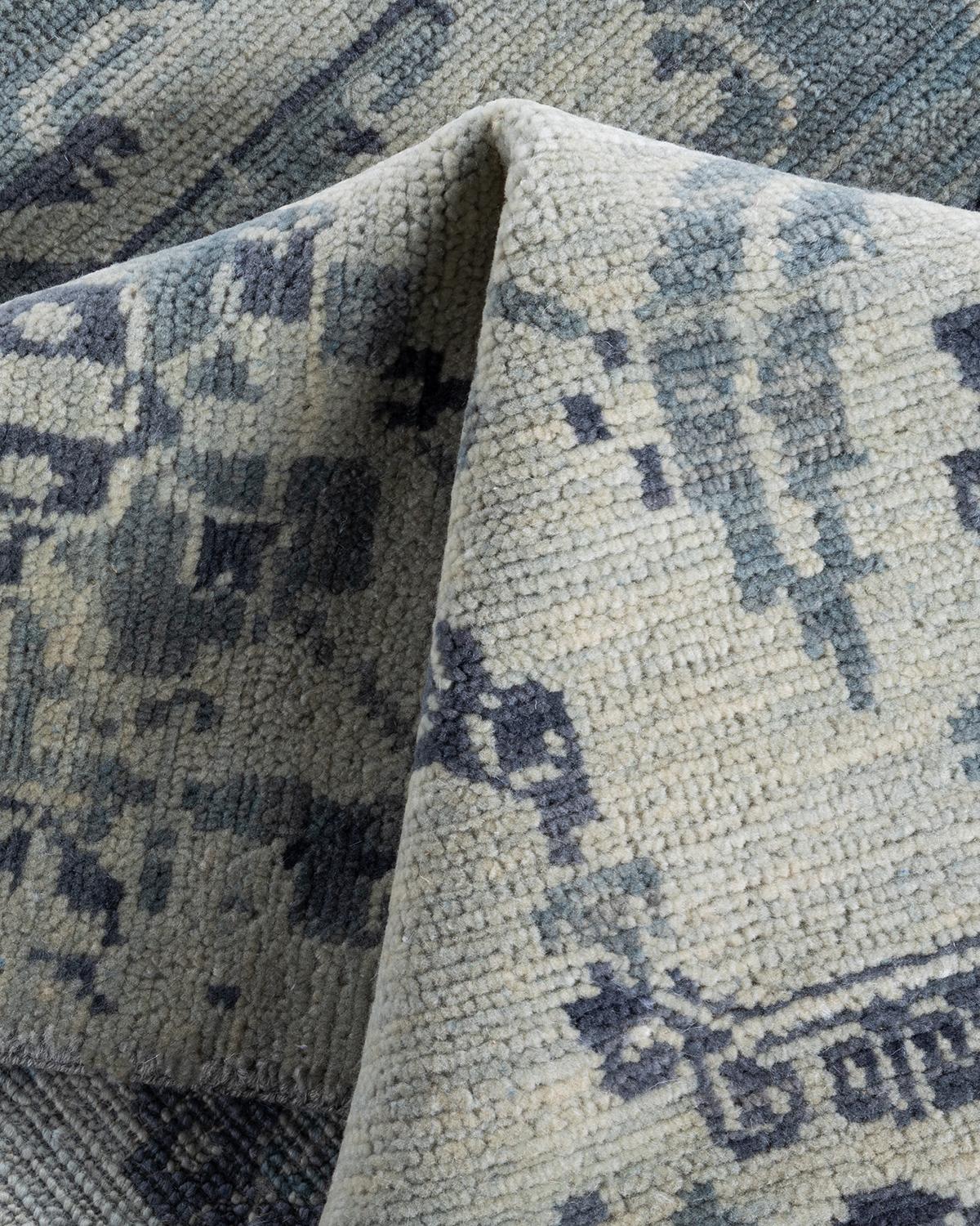Contemporary Modern Hand Knotted Abstract Wool Sand Area Rug 8' 10