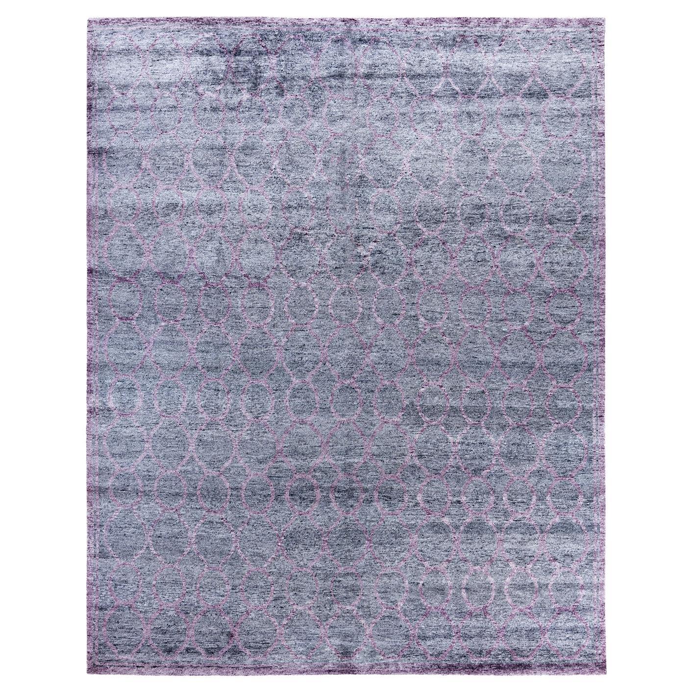 Contemporary Modern Hand Knots Rugs Floral Silk Area Rug grigio 7' 10" x 10' 1"