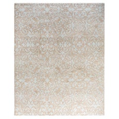 Contemporary Modern Hand Knotted Floral Wool Brown Area Rug 8' 0" x 9' 10"