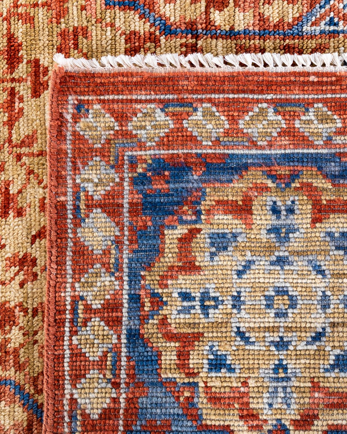 Contemporary Modern Hand Knots Rugs Floral Wool Rust Area Rug 8' 1