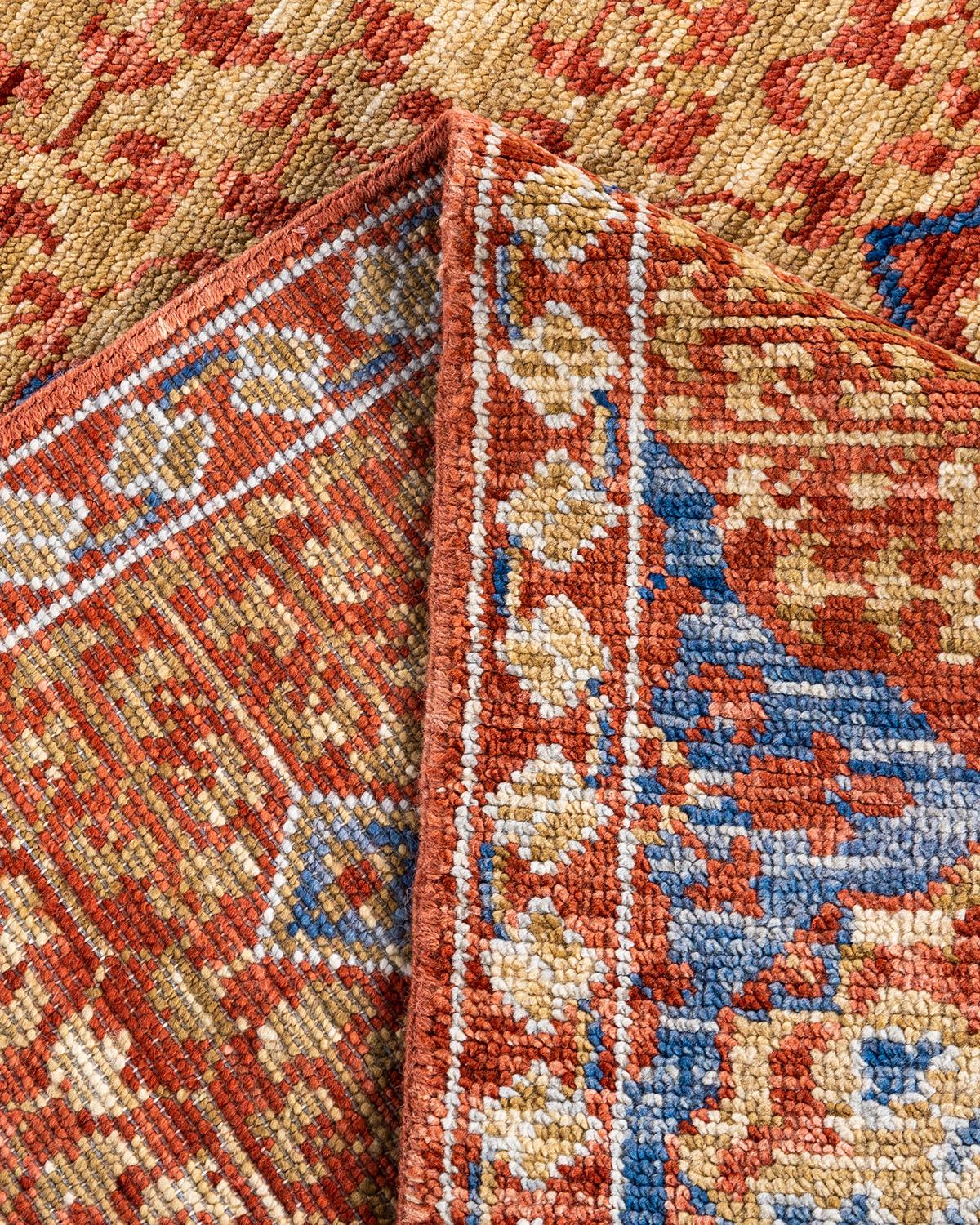 XXI secolo e contemporaneo Contemporary Modern Hand Knots Rugs Floral Wool Rust Area Rug 8' 1