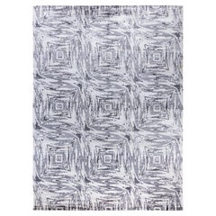 Contemporary Modern Hand Knotted Geometric Silk Beige Area Rug 9' 0" x 12' 2"