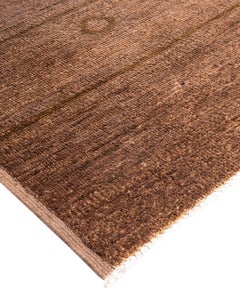 Contemporary Modern Hand Knotted Wool Beige Area Rug 6' 0" x 8' 10"