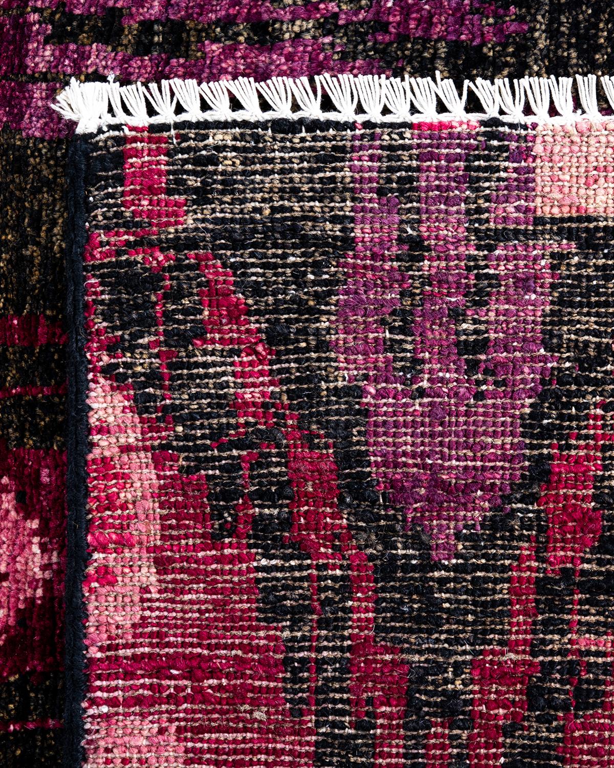 Contemporary Modern Handknotted Wool Black Area Rug  (21. Jahrhundert und zeitgenössisch) im Angebot