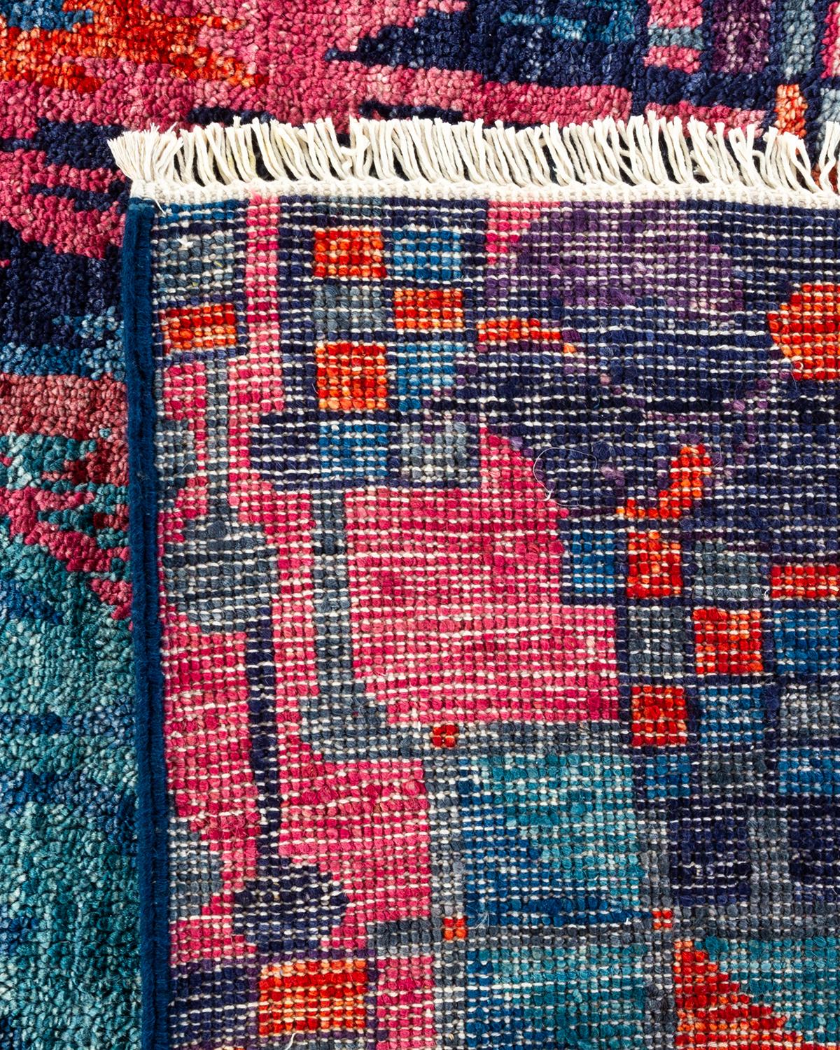 Contemporary Modern Handknotted Wool Blue Area Rug  (21. Jahrhundert und zeitgenössisch) im Angebot