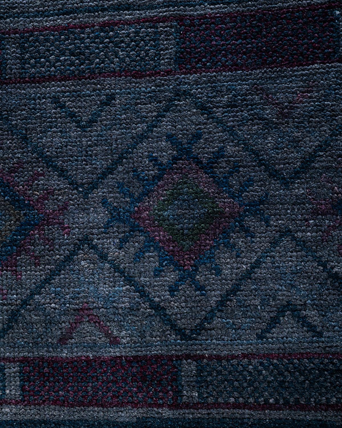 Alfombra moderna contemporánea de lana anudada a mano gris Pakistaní en venta