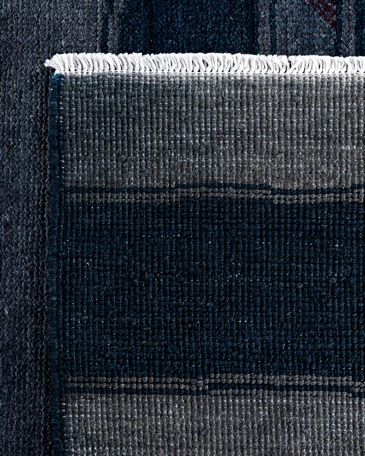 Alfombra moderna contemporánea de lana anudada a mano gris Siglo XXI y contemporáneo en venta