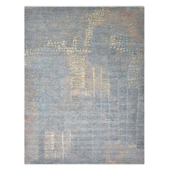 Contemporary Modern Hand Knotted Wool Gray Area Rug