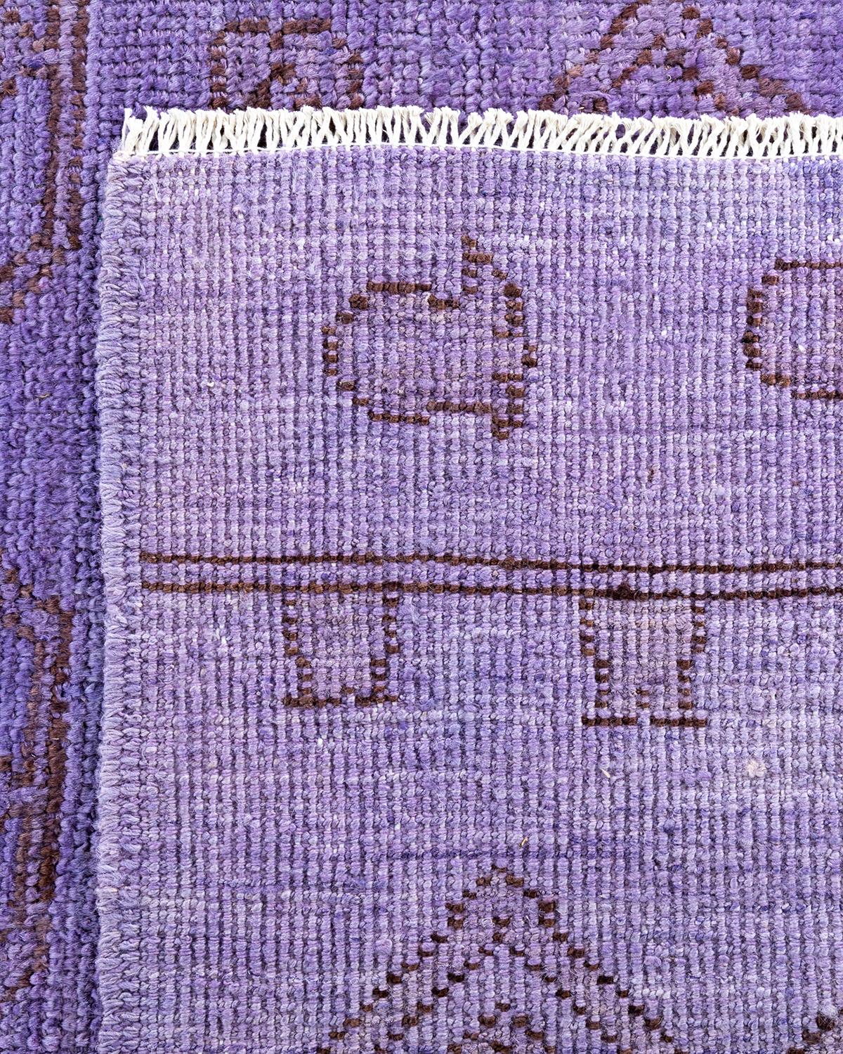 Contemporary Modern Hand Knotted Wool Purple Area Rug (21. Jahrhundert und zeitgenössisch) im Angebot