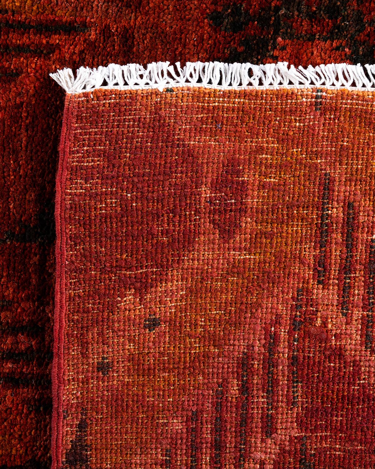 XXI secolo e contemporaneo Contemporary Modern Hand Knots Rugs Red Area Rug Rugged 4' 1