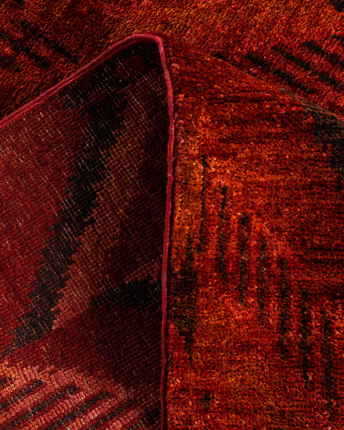 Lana Contemporary Modern Hand Knots Rugs Red Area Rug Rugged 4' 1