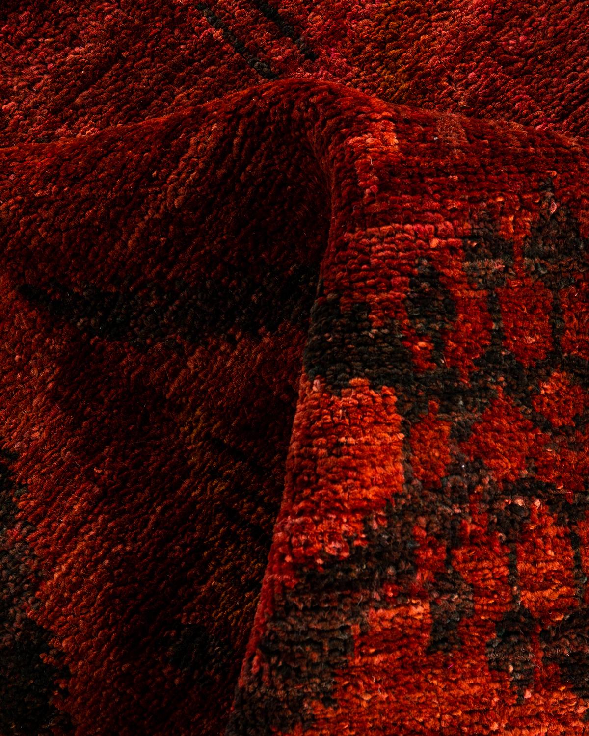 Contemporary Modern Hand Knots Rugs Red Area Rug Rugged 4' 1