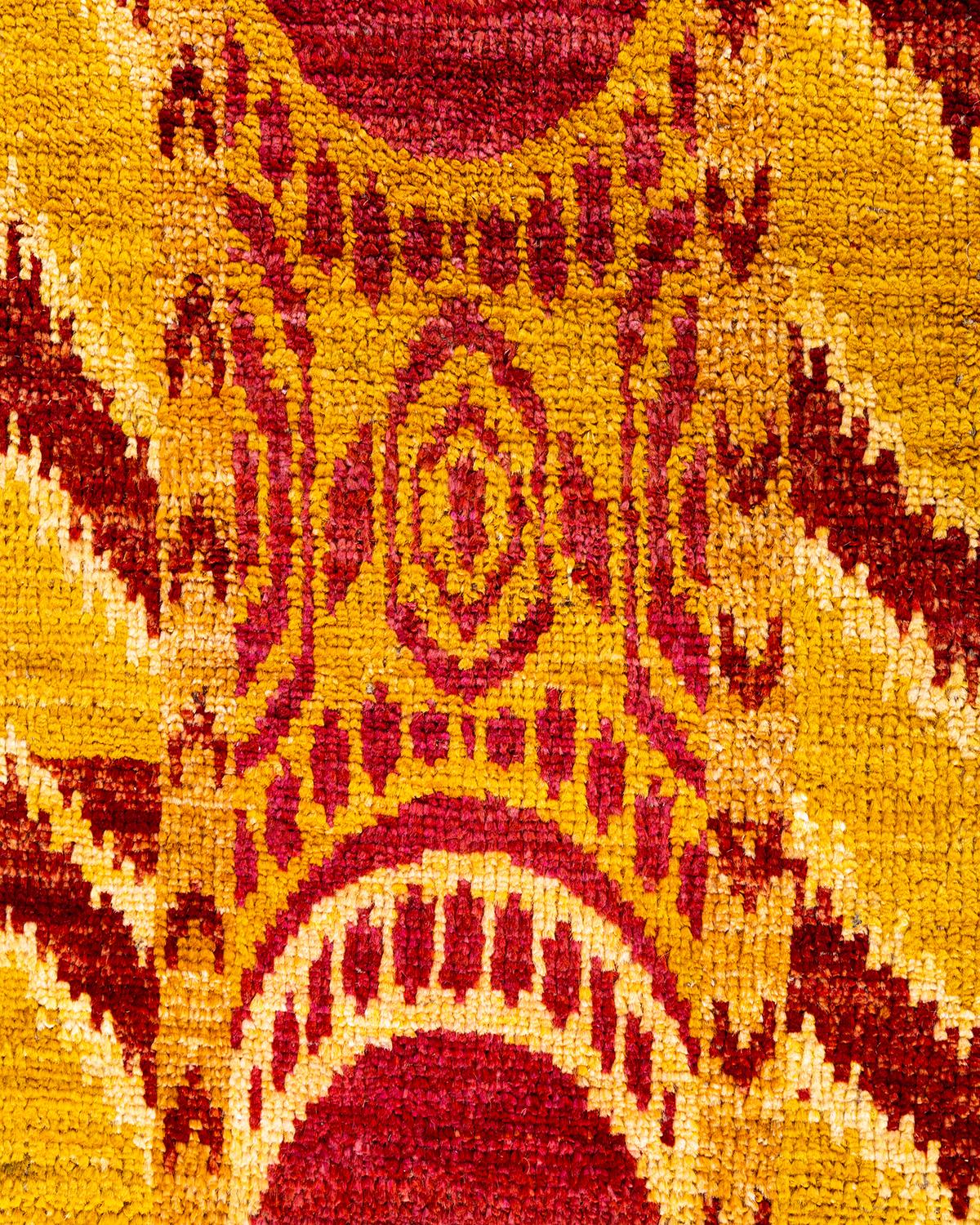 Contemporary Modern Handknotted Wool Red Area Rug (Pakistanisch) im Angebot