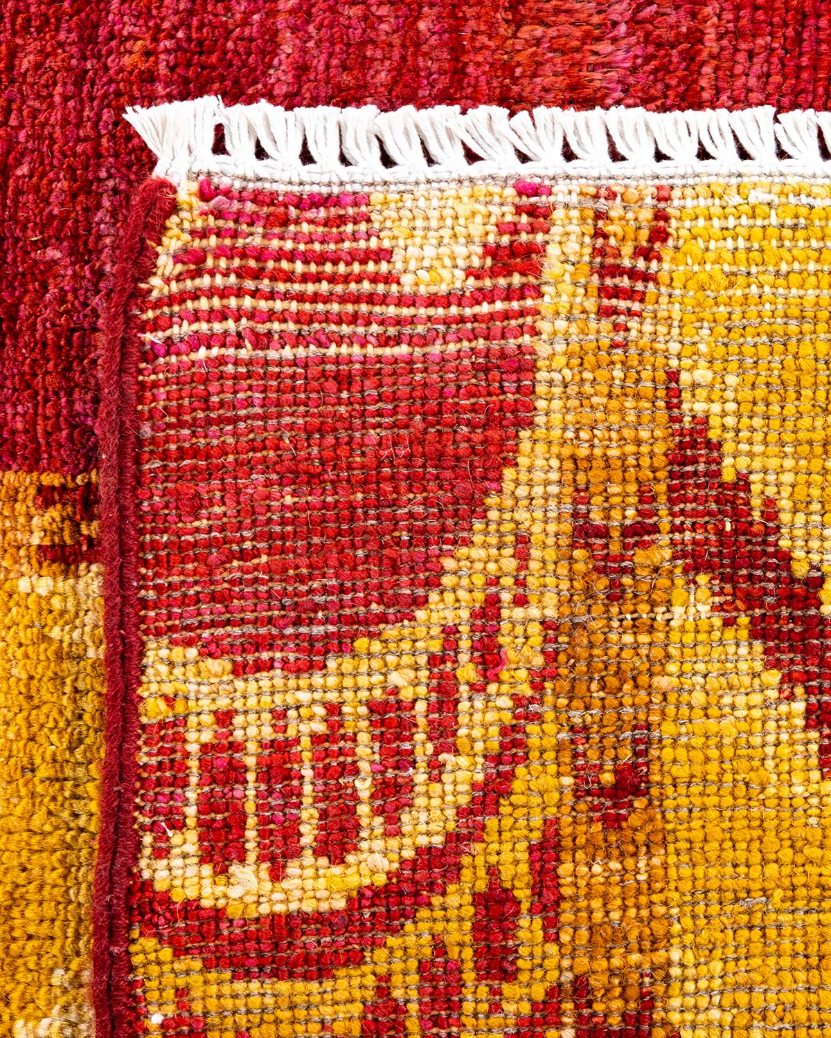 Contemporary Modern Handknotted Wool Red Area Rug  (21. Jahrhundert und zeitgenössisch) im Angebot