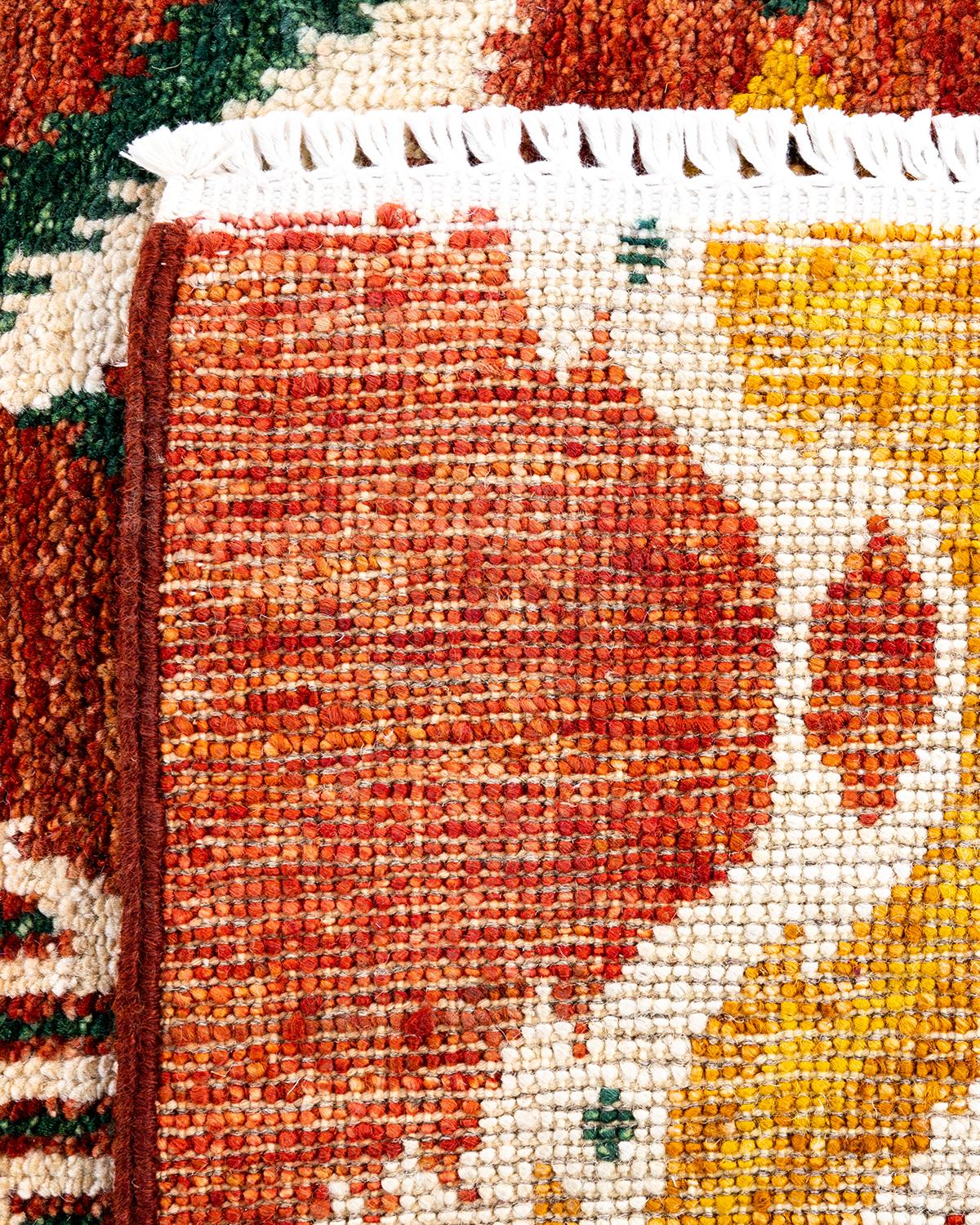 Contemporary Modern Handknotted Wool Red Area Rug (21. Jahrhundert und zeitgenössisch) im Angebot