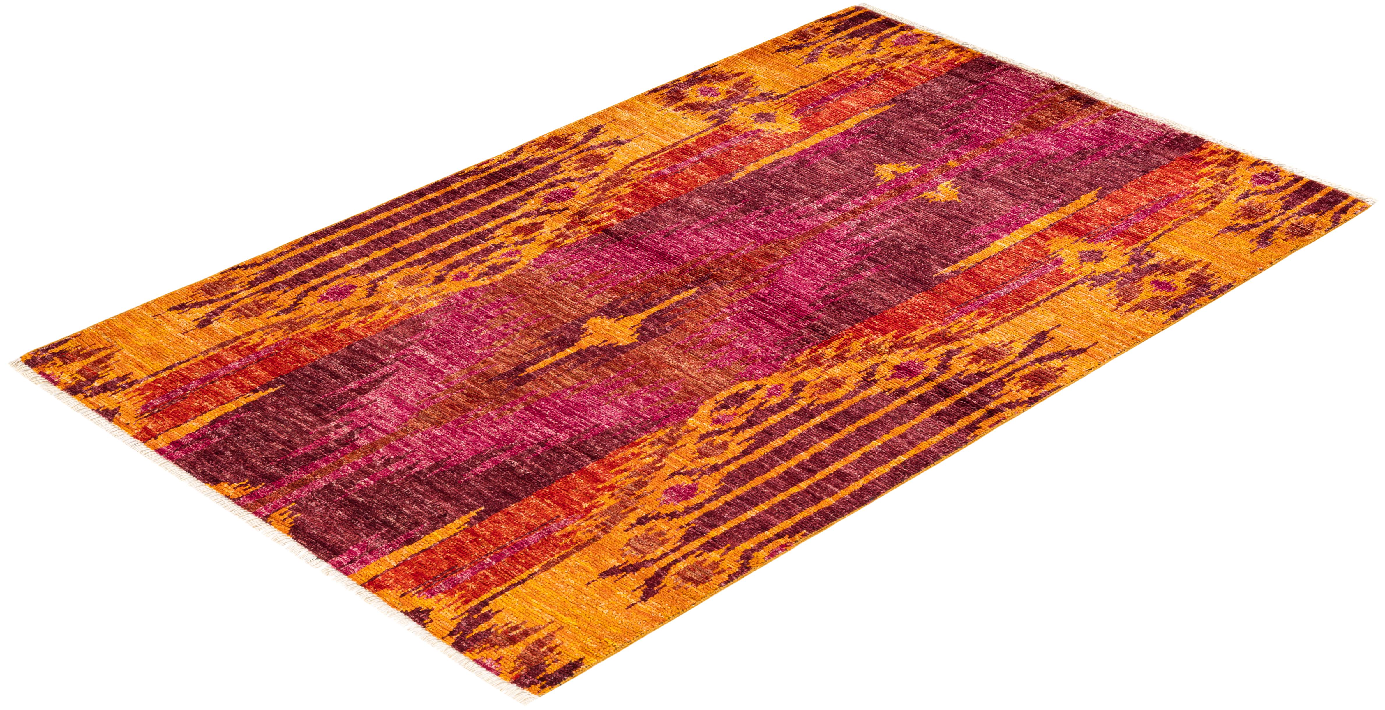 Contemporary Modern Handknotted Wool Red Area Rug im Angebot 2