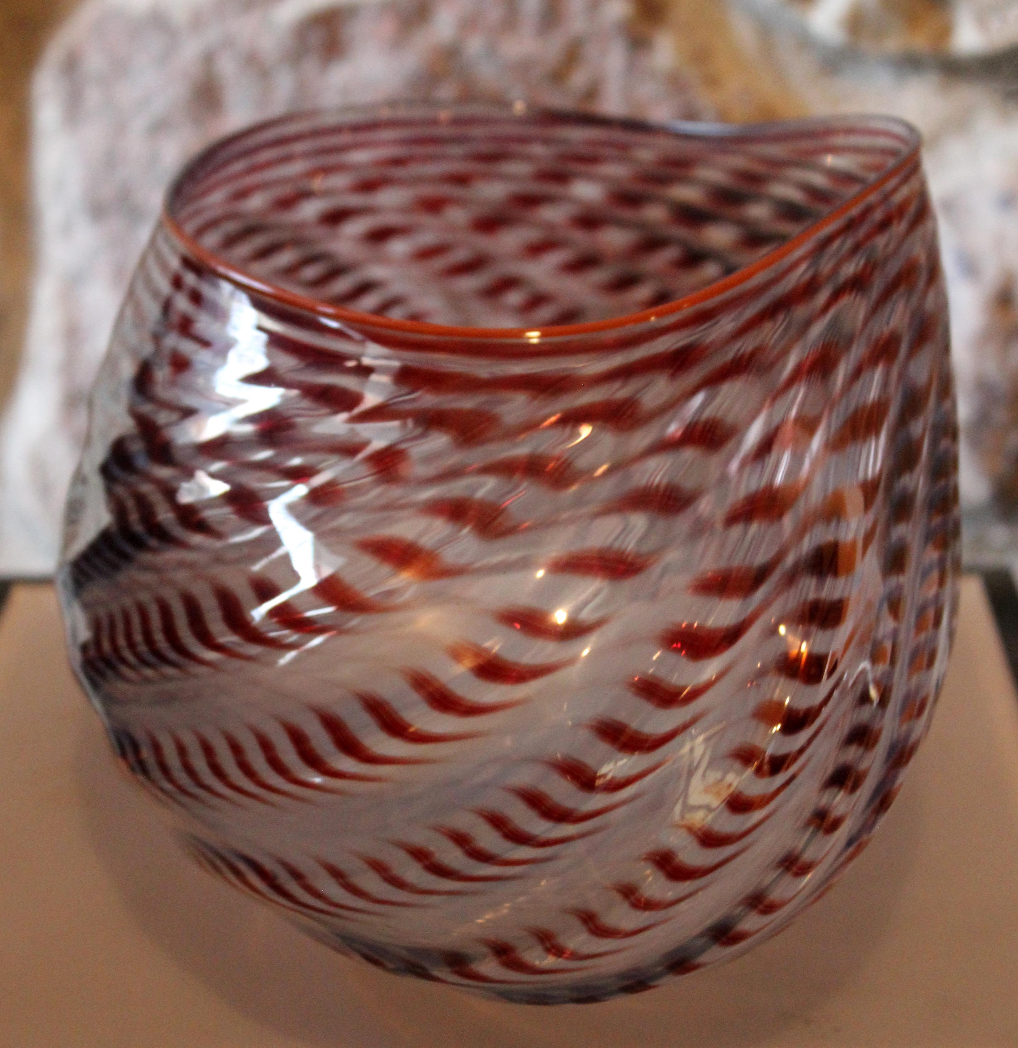 Late 20th Century Contemporary Modern Hand Blown Glass Vessel Signed by Dale Chihuly, 1980s