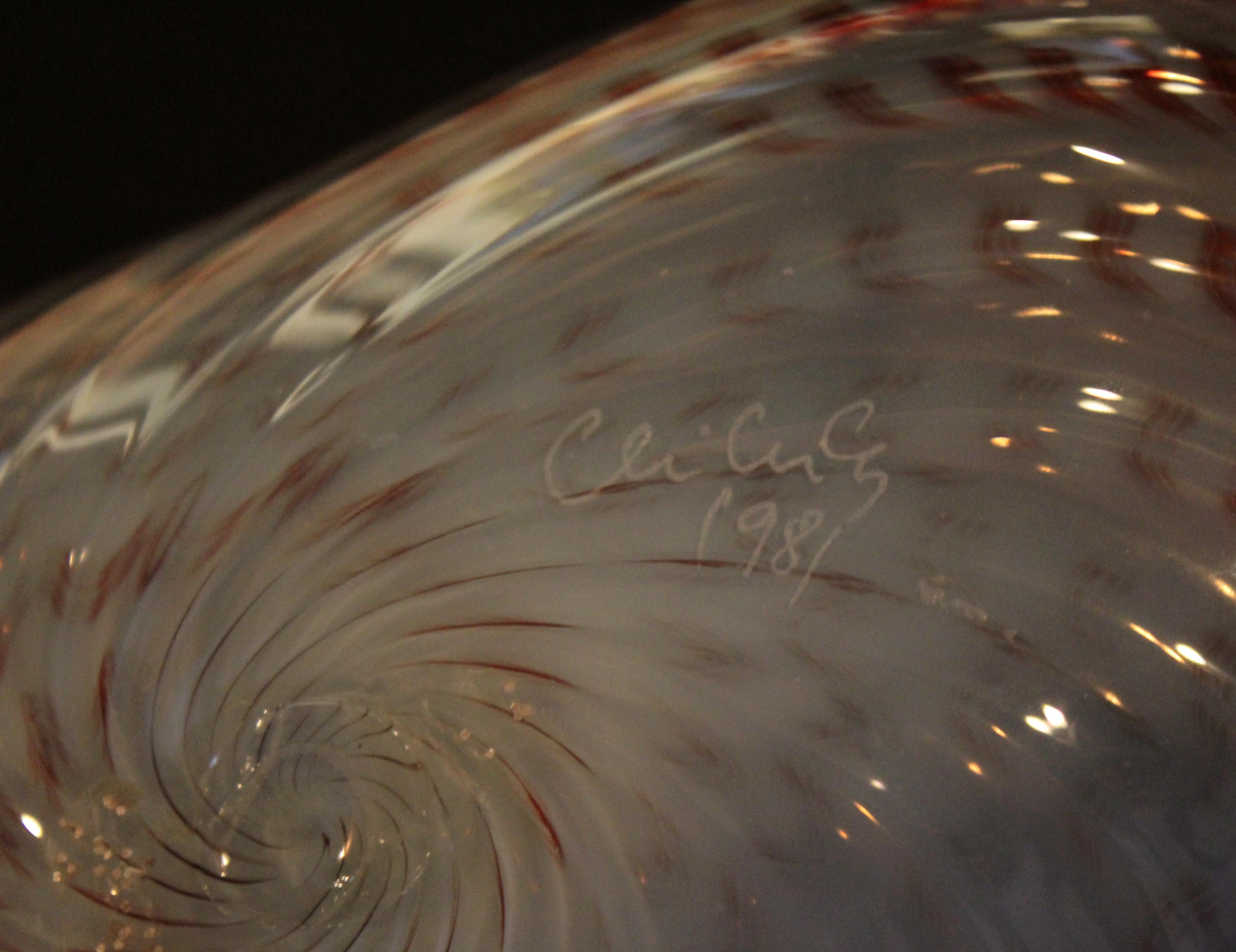 Contemporary Modern Hand Blown Glass Vessel Signed by Dale Chihuly, 1980s 3