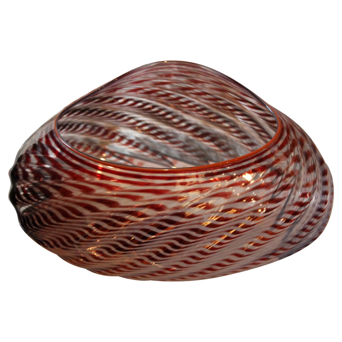 Contemporary Modern Hand Blown Glass Vessel Signed by Dale Chihuly, 1980s