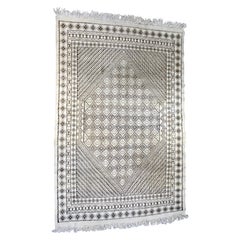 Contemporary Modern Handwoven Tunisian Rectangular Area Rug Carpet, 1980s