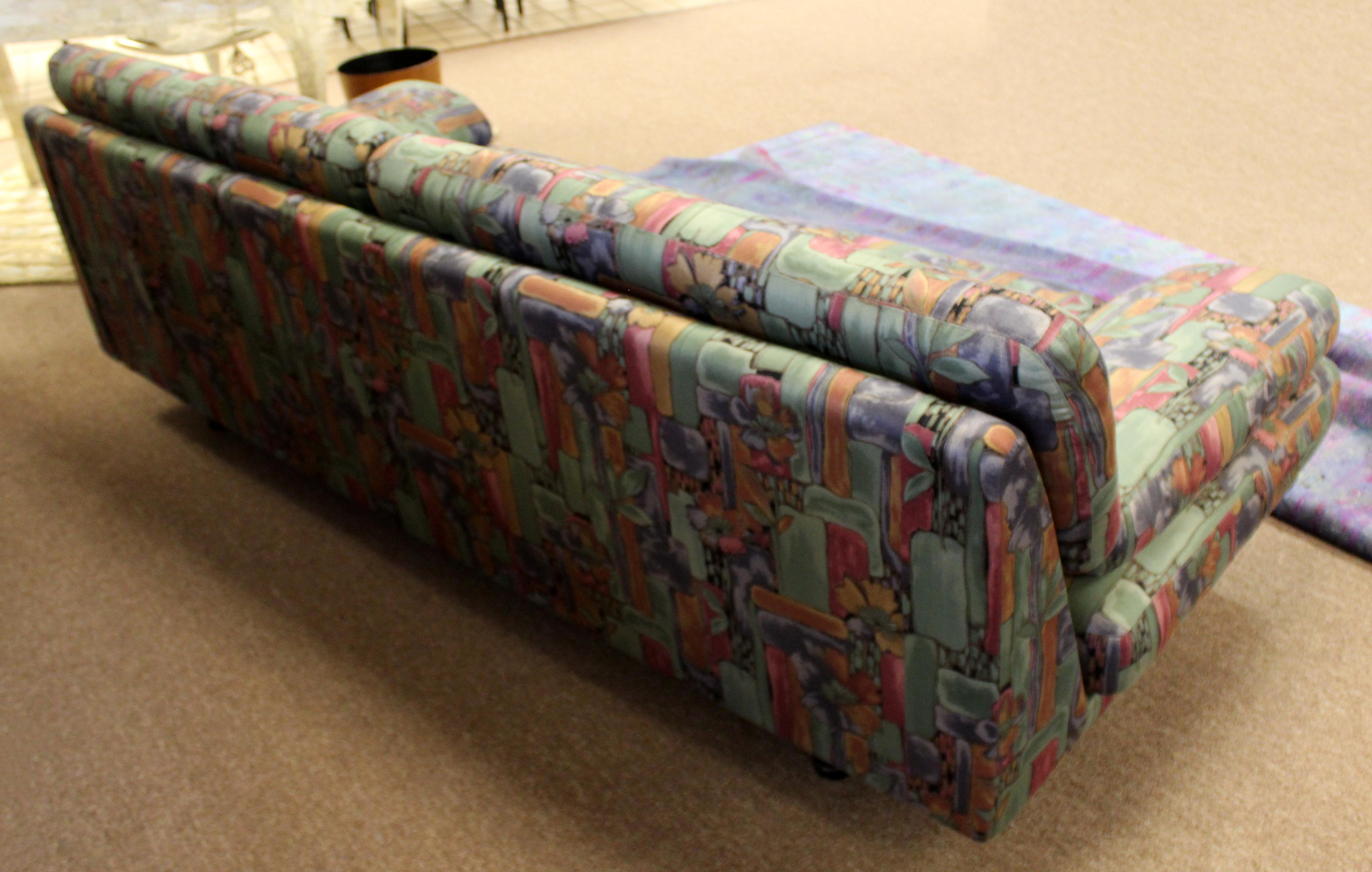 Swedish Contemporary Modern Hans DUX Sofa Made in Sweden 1990s Floral Pattern