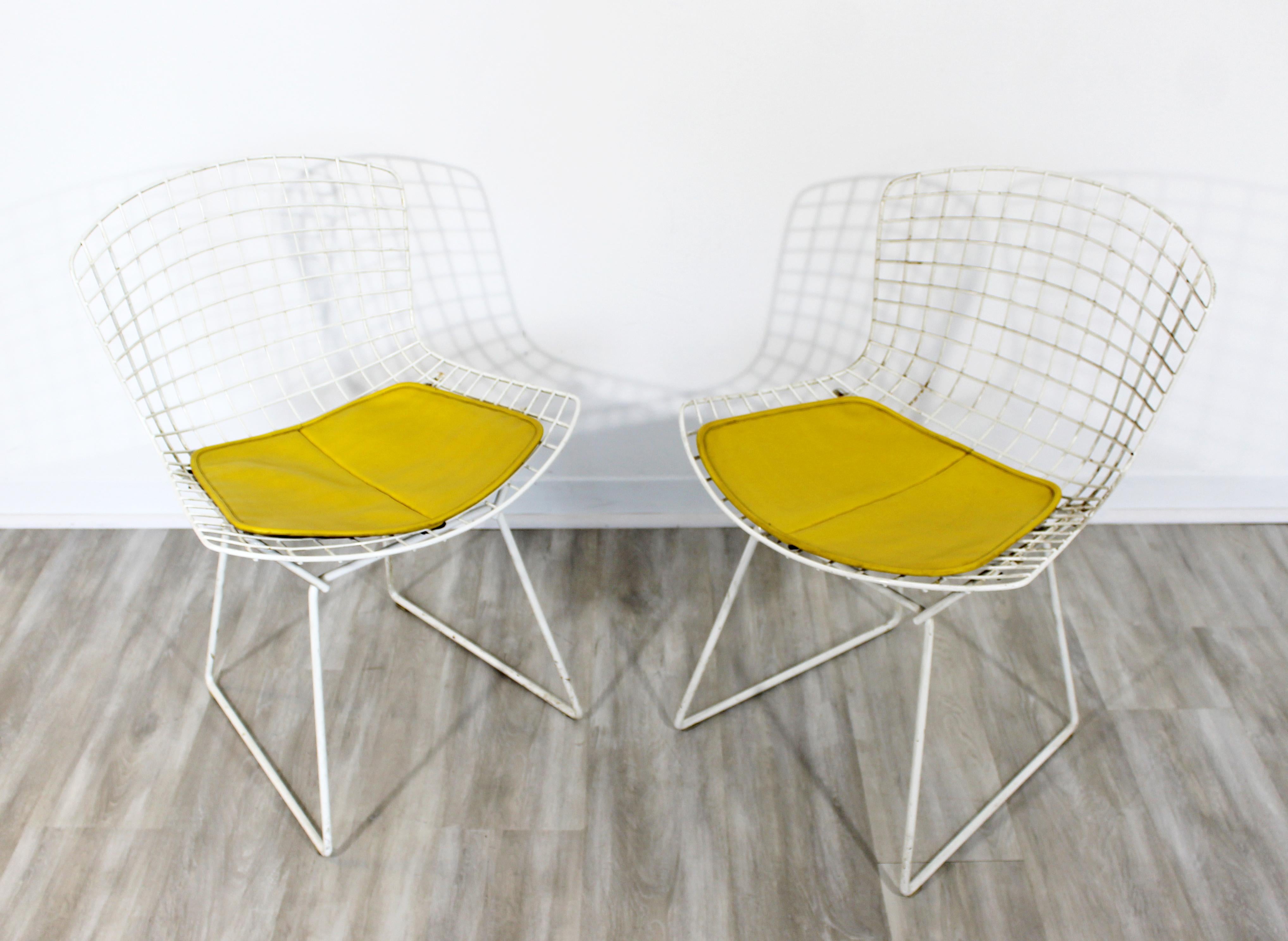 Late 20th Century Contemporary Modern Harry Bertoia for Knoll Set 5 Side Dining Chairs 1980 Yellow
