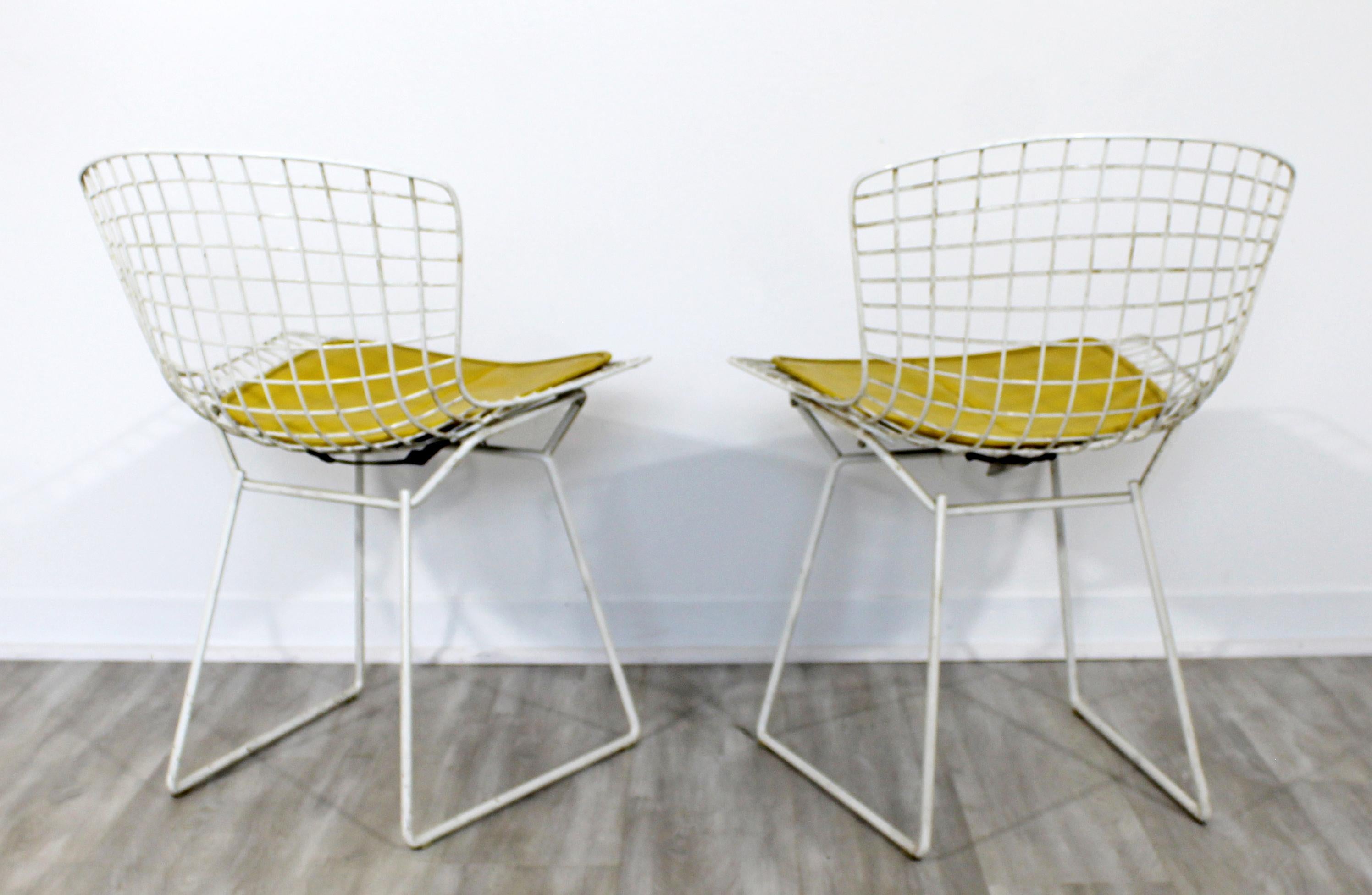 Contemporary Modern Harry Bertoia for Knoll Set 5 Side Dining Chairs 1980 Yellow 1