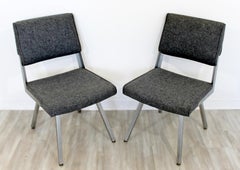 Contemporary Modern Harter Corp Pair of Gray Office Accent Chairs Steel Bases