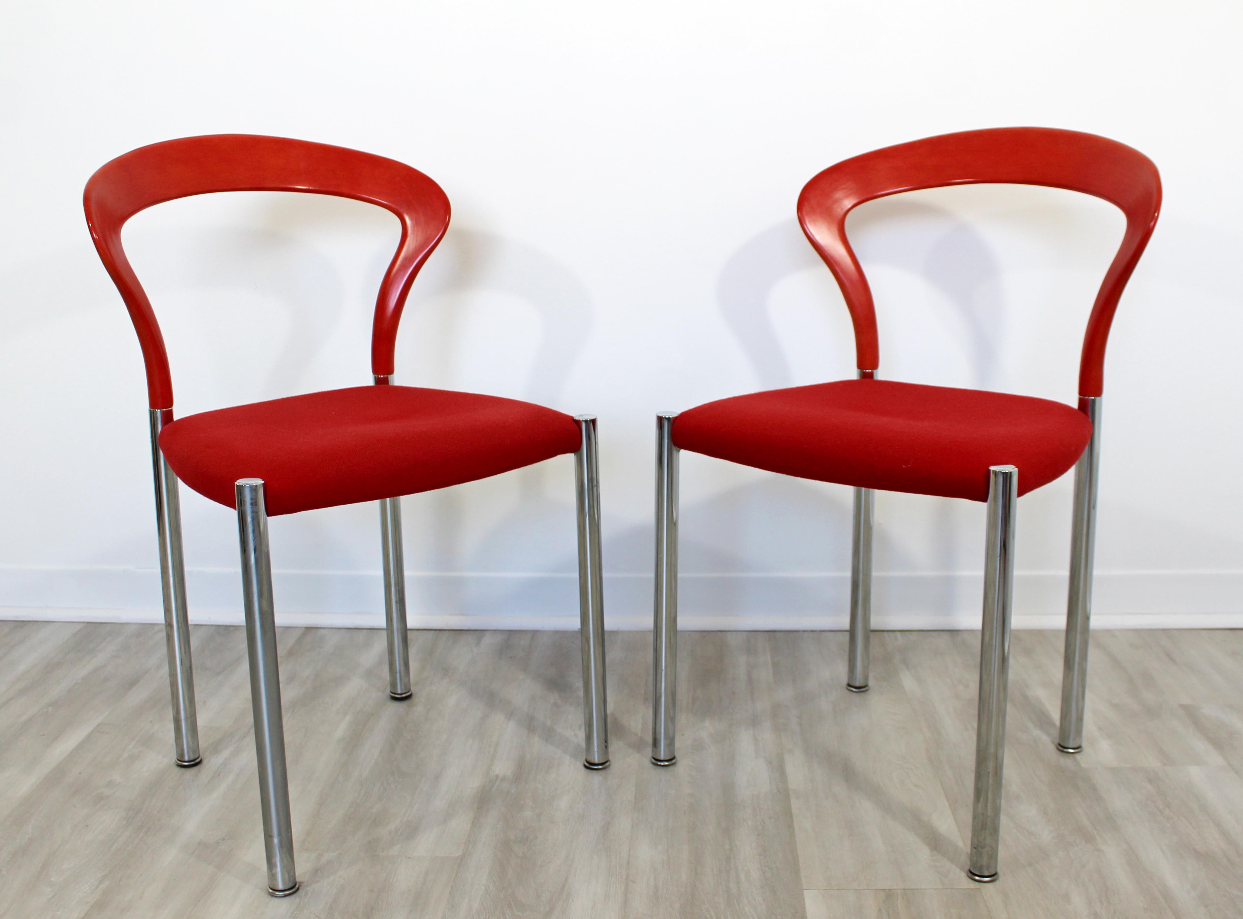 German Contemporary Modern Hartmut Lohmeyer Set of 5 Red Lotus Stacking Chairs Kusch