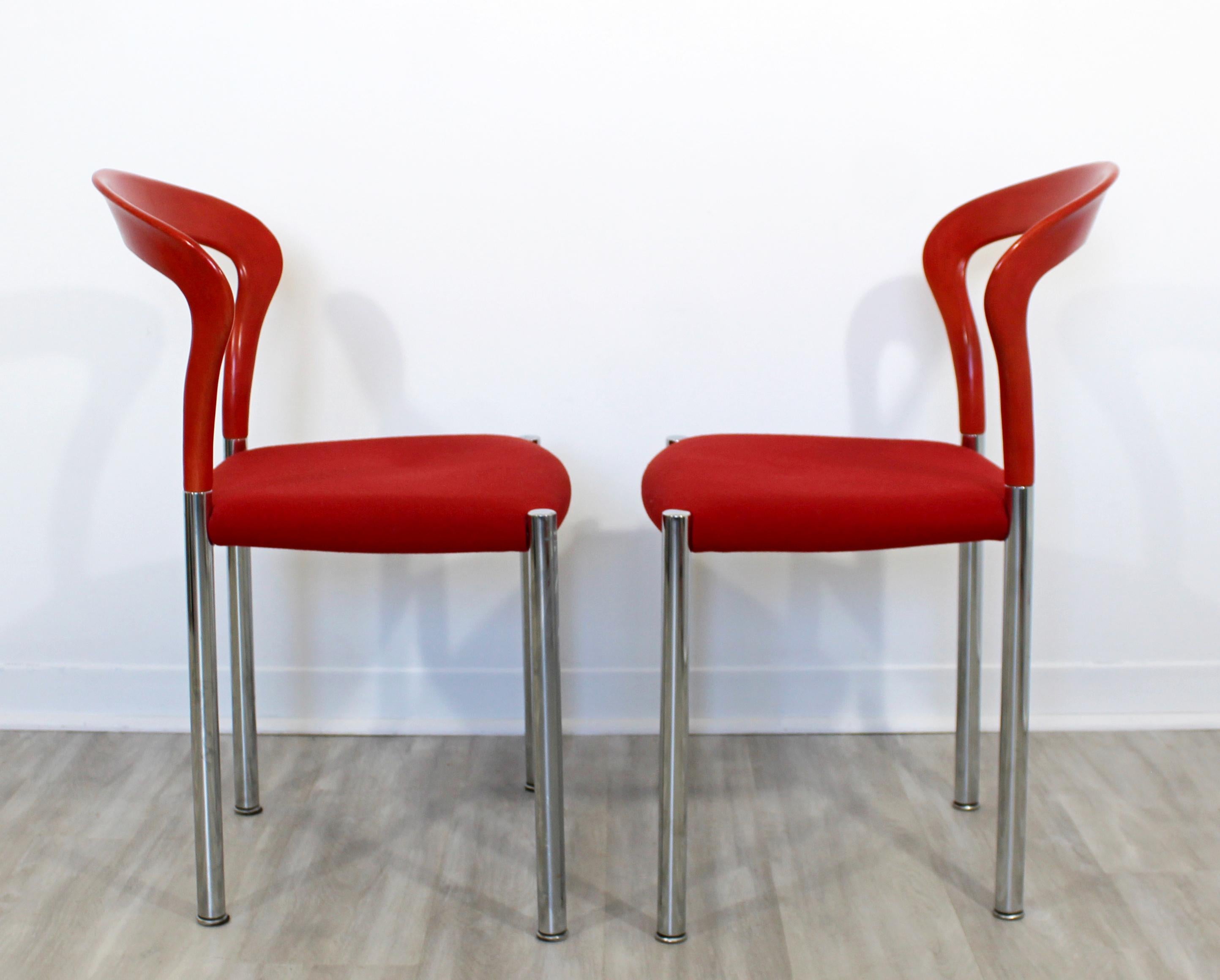 Contemporary Modern Hartmut Lohmeyer Set of 5 Red Lotus Stacking Chairs Kusch In Good Condition In Keego Harbor, MI