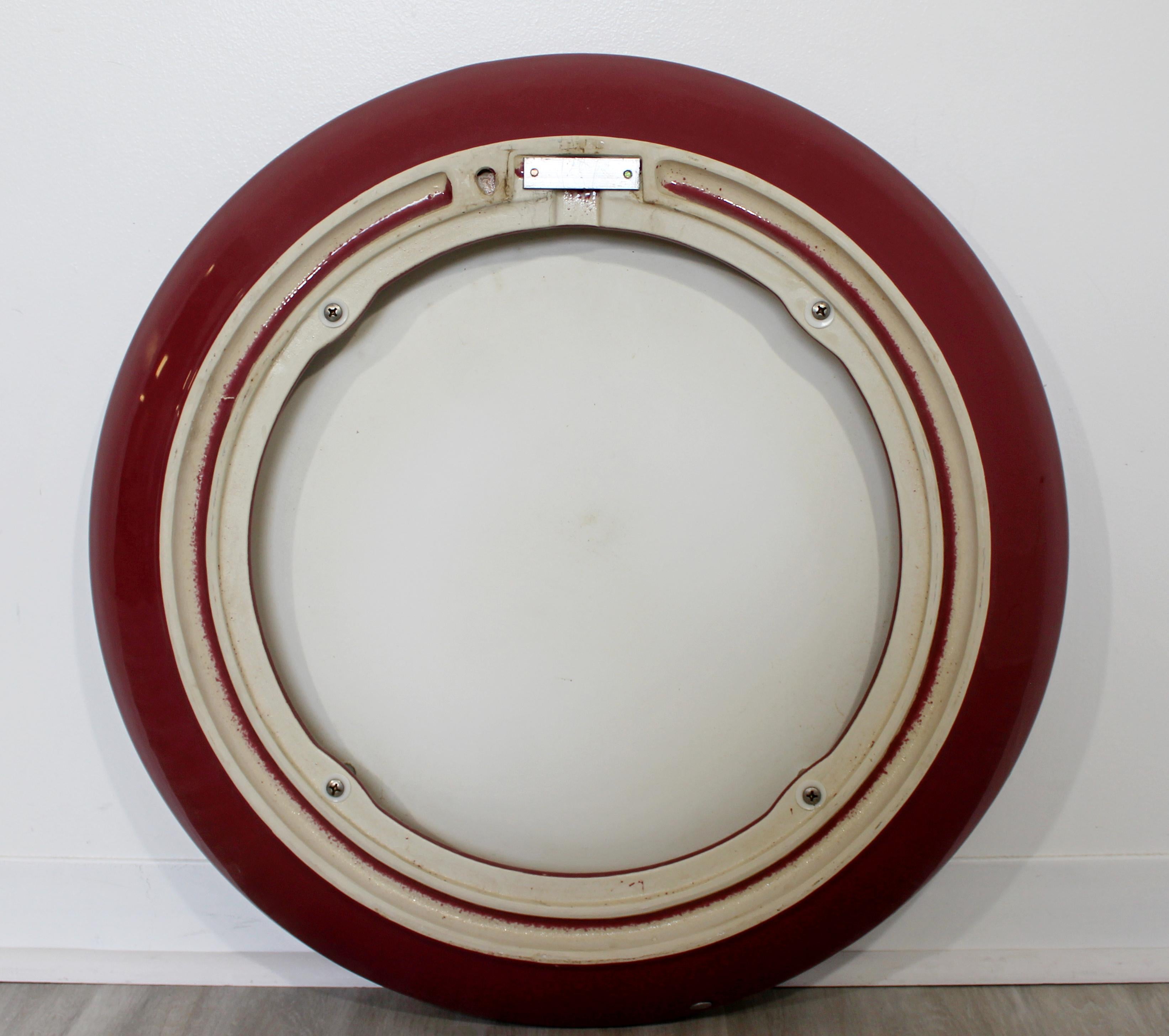 Contemporary Modern Heavy Purple Ceramic Round Wall Mirror, 1980s 2