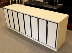 Contemporary Modern Henredon Laminate Credenza Sideboard Black Trim Signed 1990