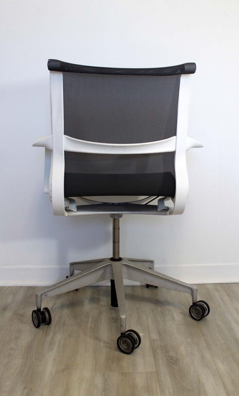 Contemporary Modern Herman Miller Setu White Office Arm Chair For Sale at 1stDibs herman