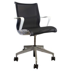 Contemporary Modern Herman Miller Setu White Office Arm Chair