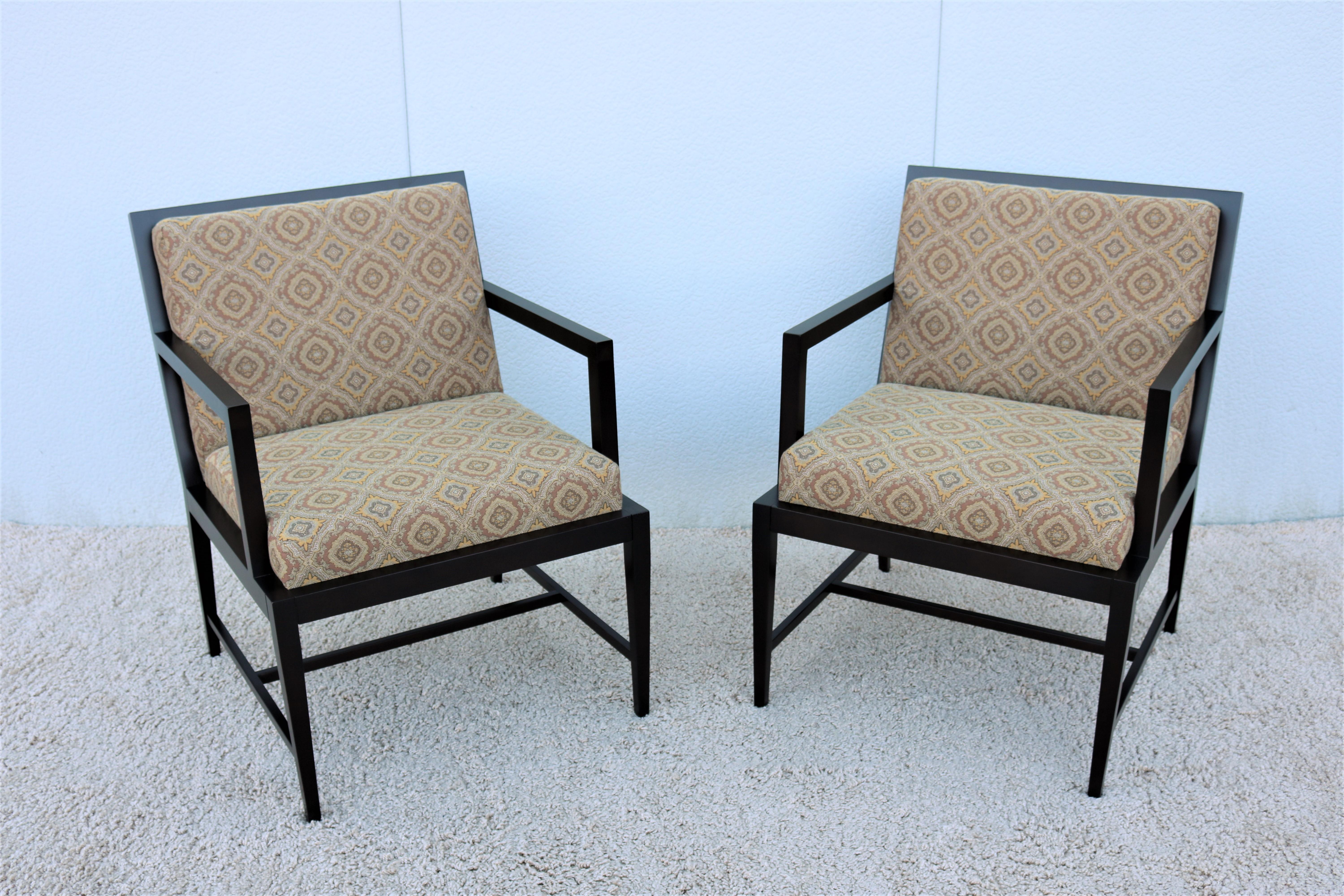 American Contemporary Modern Hickory Business Furniture HBF Guest Armchairs, Pair For Sale