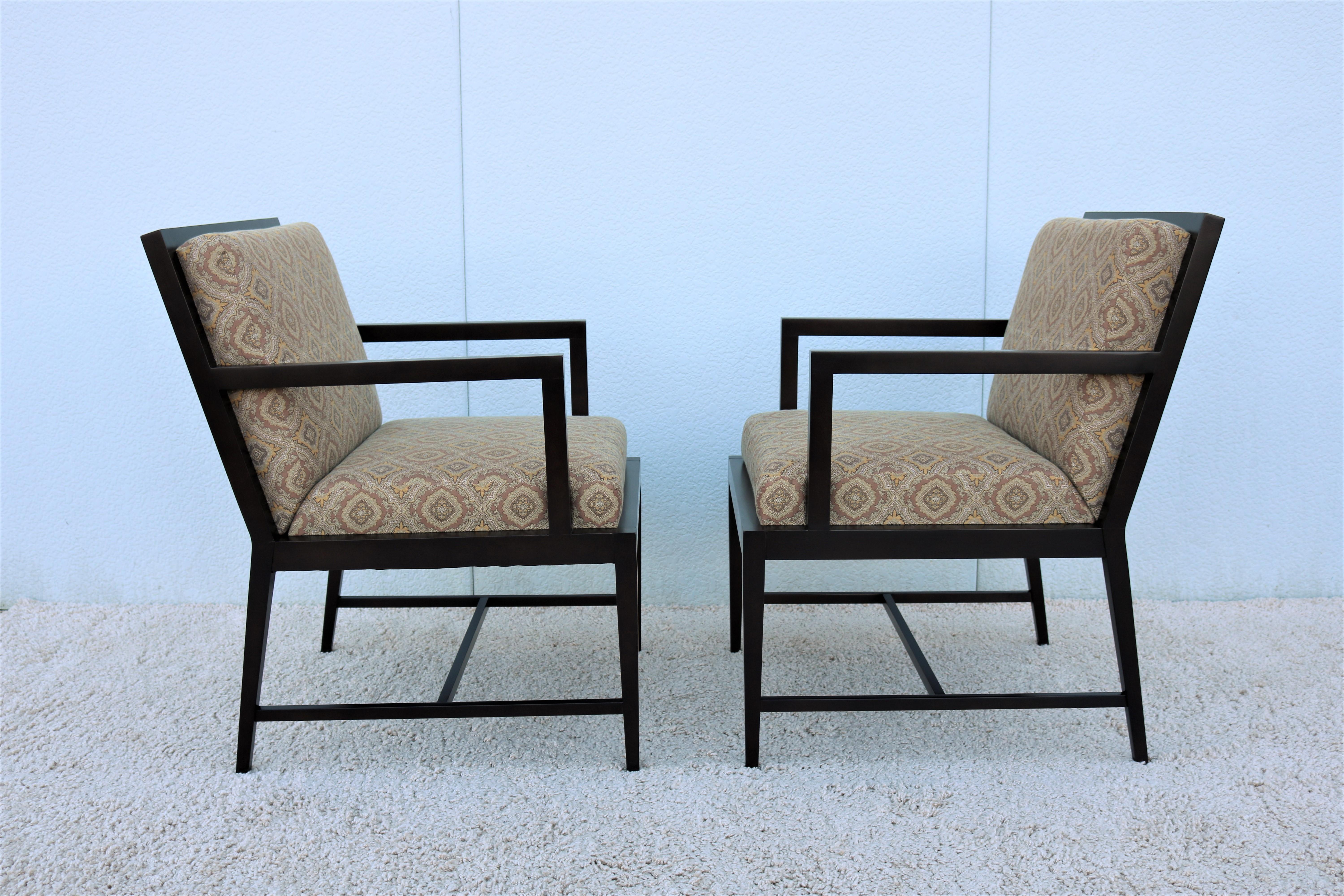 American Contemporary Modern Hickory Business Furniture HBF Guest Armchairs, Pair For Sale