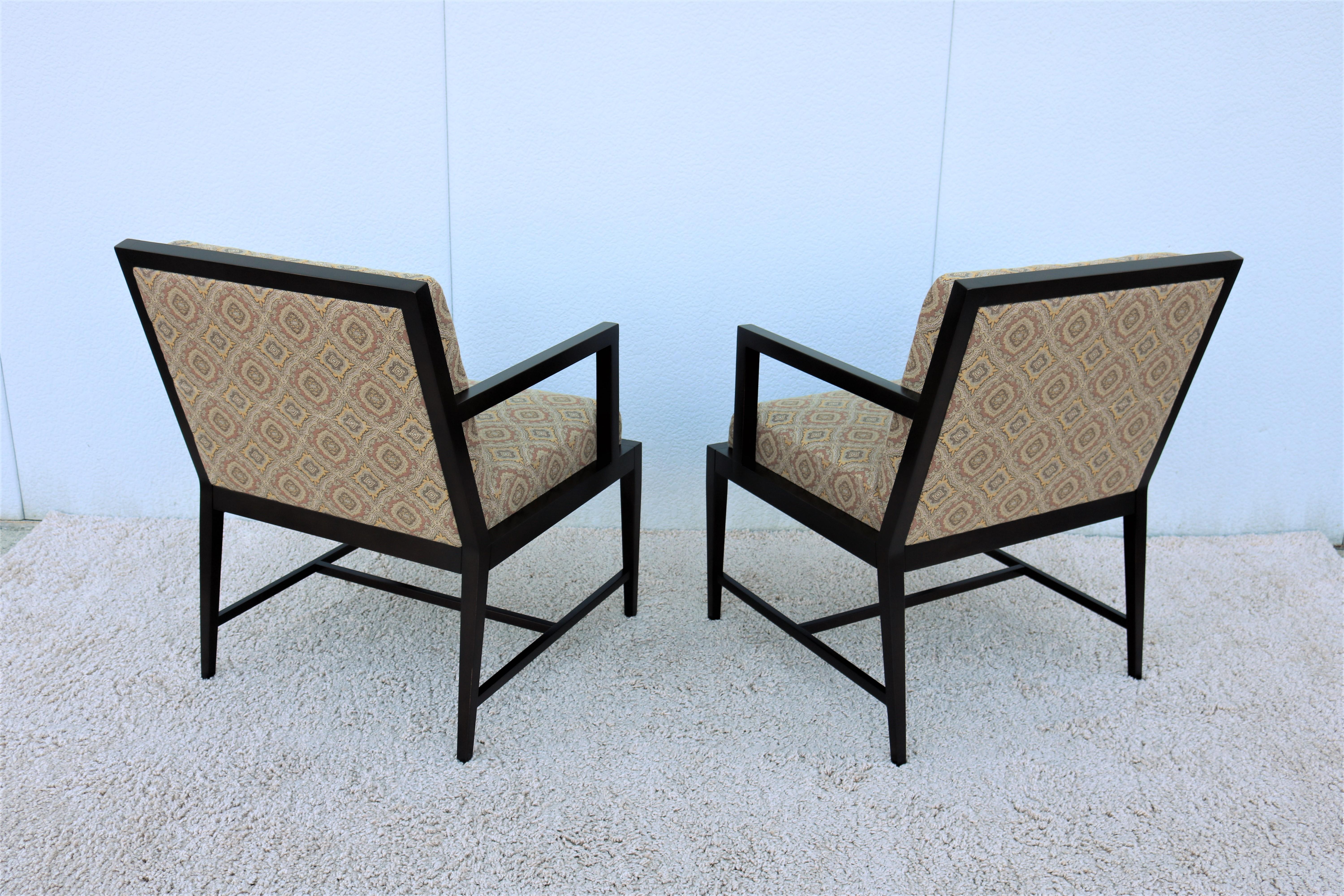 Fabric Contemporary Modern Hickory Business Furniture HBF Guest Armchairs, Pair For Sale
