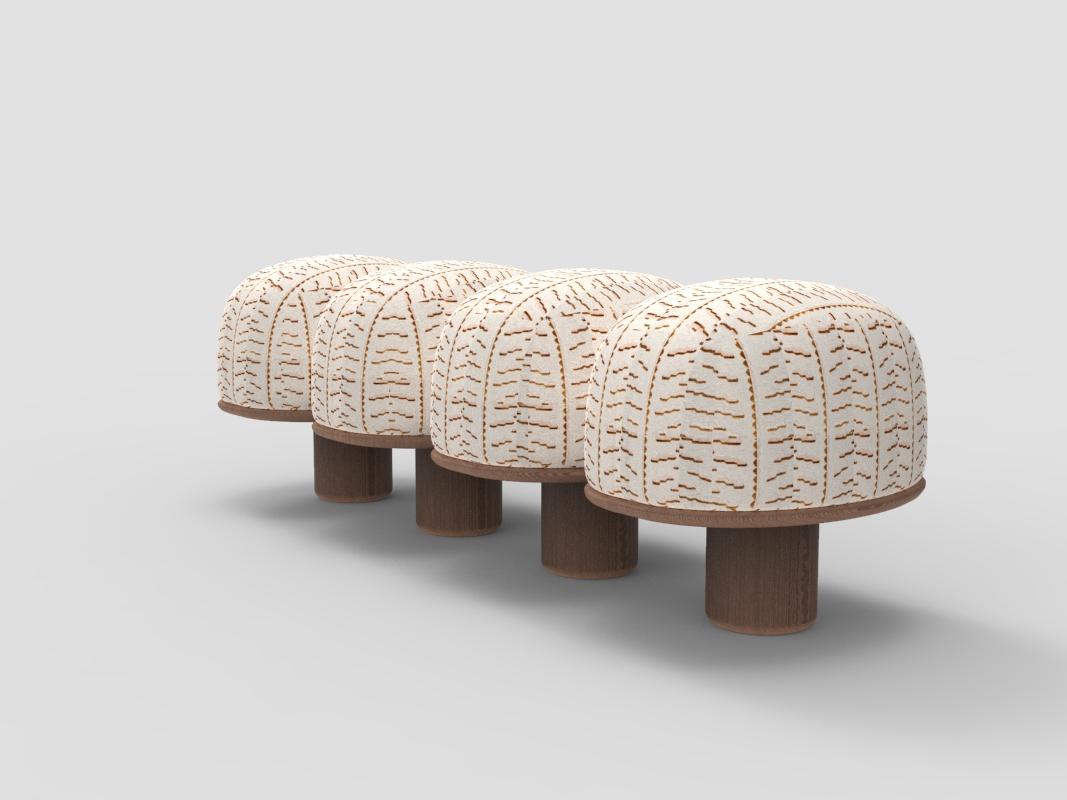 Portuguese Contemporary Modern Hygge Bench Dedar Tiger Beat Milano by Saccal Design House For Sale